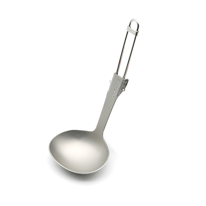Japanese native UNIFLAME titanium alloy soup spoon outdoor spoon light luxury camping food picnic tableware travel