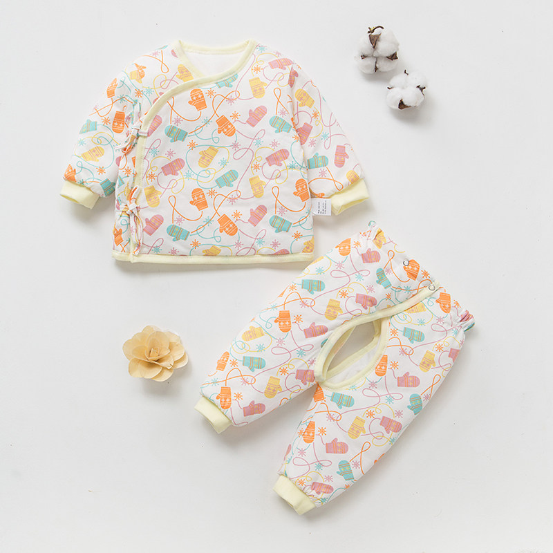 Baby winter clothing cotton clothes men and women light and thin cotton clothes infant 0-3 months cotton padded jacket thickened jacket monk jacket