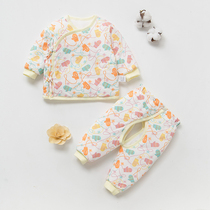 Baby winter cotton-padded clothes for boys and girls light cotton-padded clothes for infants and young children 0-3 months cotton jacket set thickened coat monk suit