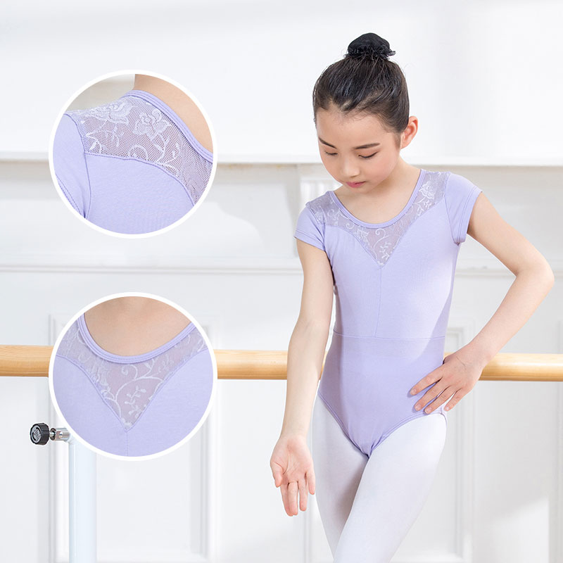 Children dance clothes Summer girls short sleeves open crotch young children pure cotton Lions ethnic toddlers China practice to girls