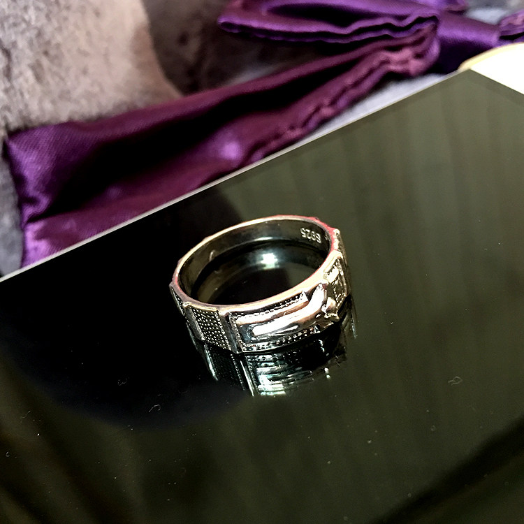 Shengyi Cross Travel Rosary Sterling Silver S925 Ring (No. 17)