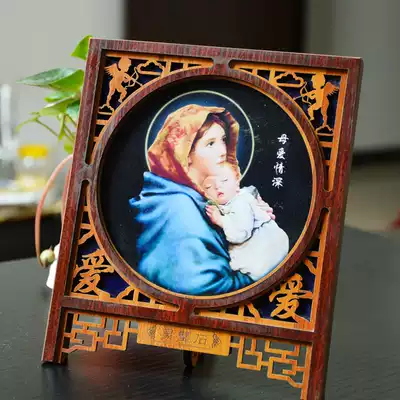 Catholic Holy Art Virgin Holding Jesus Classic Lingbi Xinshi Crafts Decoration 16 7*19 7 cm