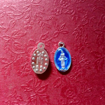 Catholic Holy Art Blue Oil-dripping Virgin Holy Card