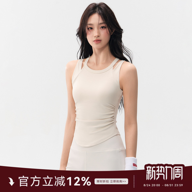 Mitaogirl Fake Two-Piece Sports Bra for Women, Summer Shockproof Running Fitness Bra Top, Yoga Wear Vest