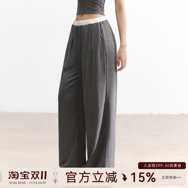 Peach Girl Straight-Leg Sweatpants Loose Slimming High-Waisted Running Fitness Training Outdoor Color-Blocking Casual Yoga Pants