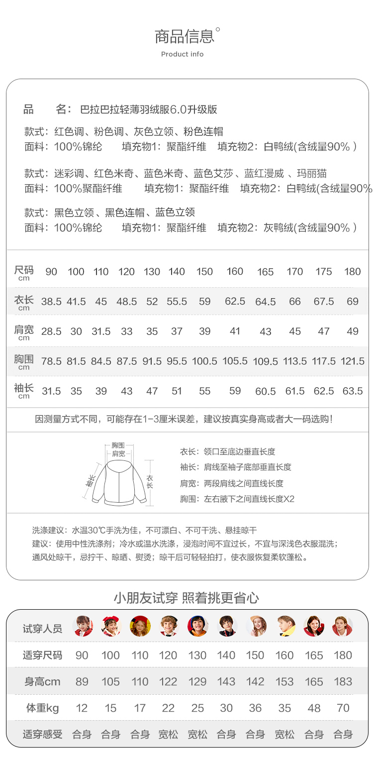 新低！巴拉巴拉&动画IP 亲子装 90白鸭绒羽绒服 三防面料 防风防泼防油污 券后115.9元包邮（之前推荐144.9元） 买手党-买手聚集的地方