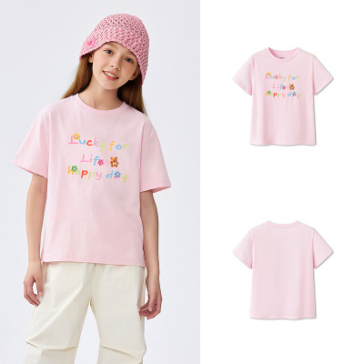 Balabala Kidsren's Clothing Girls' Baby Short-Sleeved T-Shirt Kidsren's 2026 New Summer Clothing Big Kidsren's Moisture-Absorbent Quick-Drying Tops — 2