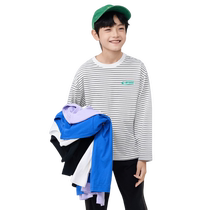 Balabala childrens clothing for boys and girls long-sleeved T-shirt childrens bottoming shirt autumn clothing 2024 new round neck solid color top