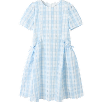 (Same style in the mall) Balabala childrens clothing girls dress 2024 new summer dress big children sweet puff sleeves