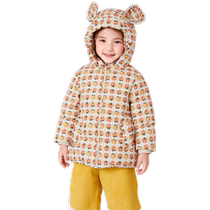 Balabala childrens clothing girls down jacket baby autumn and winter three-dimensional sweet childrens red off-season clearance