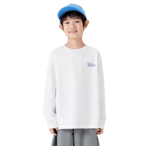 Balabala childrens clothing boys long-sleeved T-shirts 2024 autumn clothing for older children and childrens tops bottoming shirts loose campus