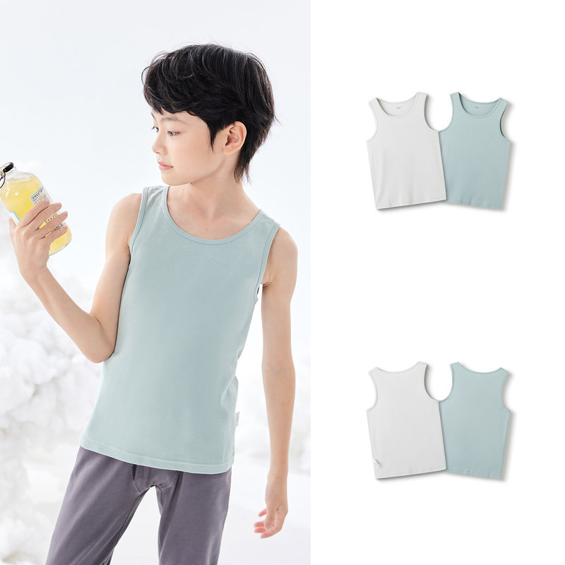 Balabala Plaid Comfortable Pure Cotton Two-Piece Set Vest — 2