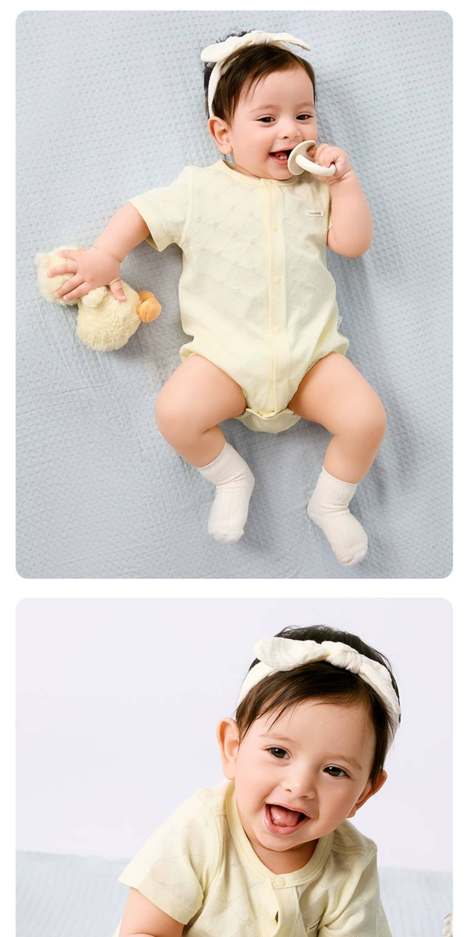 巴拉巴拉童装新生婴儿衣服满月宝宝连体衣婴幼儿爬服三角秋装两件 — 58