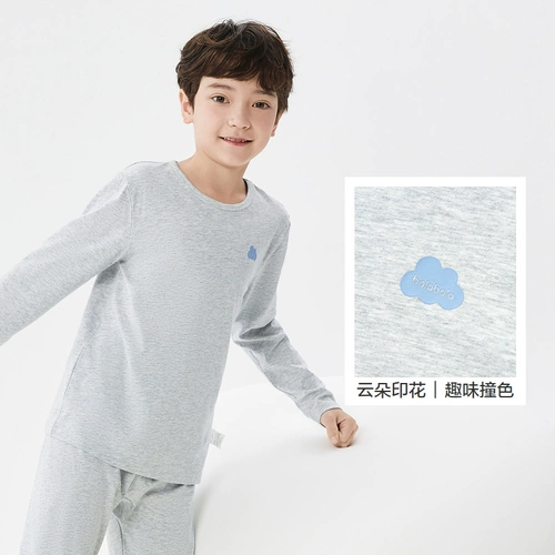 巴拉巴拉 Детское нижнее белье, хлопковый комплект, термобелье для мальчиков, тонкая пижама, подходит для подростков