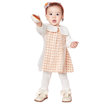 Balabala baby skirt princess skirt fashionable childrens autumn and winter dress geometric little mushroom sweet and cute