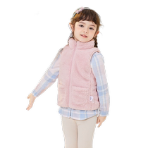 Balabala childrens vest boys and girls autumn and winter home comfort coral velvet thickened warm can be worn outside