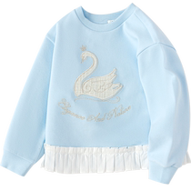 (Same style in the mall) Balabala childrens clothing girls long-sleeved sweatshirt 2024 autumn new embroidered childrens top
