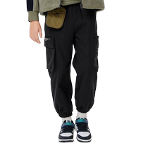 Balabala childrens clothing boys trousers childrens pants winter clothing childrens clothing big childrens polar fleece overalls woven label versatile