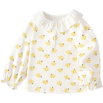 (Same style in the mall) Balabala childrens clothing childrens T-shirt girls long-sleeved tops 2024 autumn new style sweet