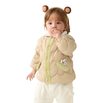 Balabala Childrens Clothing Baby Down Jacket Winter Baby Lightweight Jacket 2024 New Childrens Top Cute and Trendy
