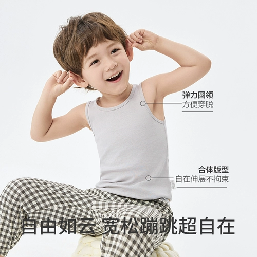 巴拉巴拉 Детская майка топ для мальчиков, комфортный хлопковый комплект без рукавов, подходит для подростков