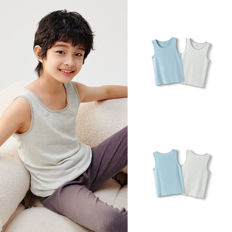 Balabala Plaid Comfortable Pure Cotton Two-Piece Set Vest — 7