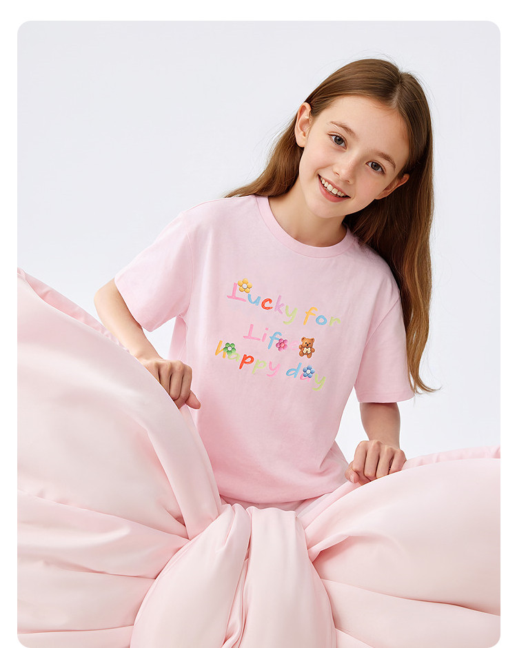 Balabala Kidsren's Clothing Girls' Baby Short-Sleeved T-Shirt Kidsren's 2026 New Summer Clothing Big Kidsren's Moisture-Absorbent Quick-Drying Tops — 33