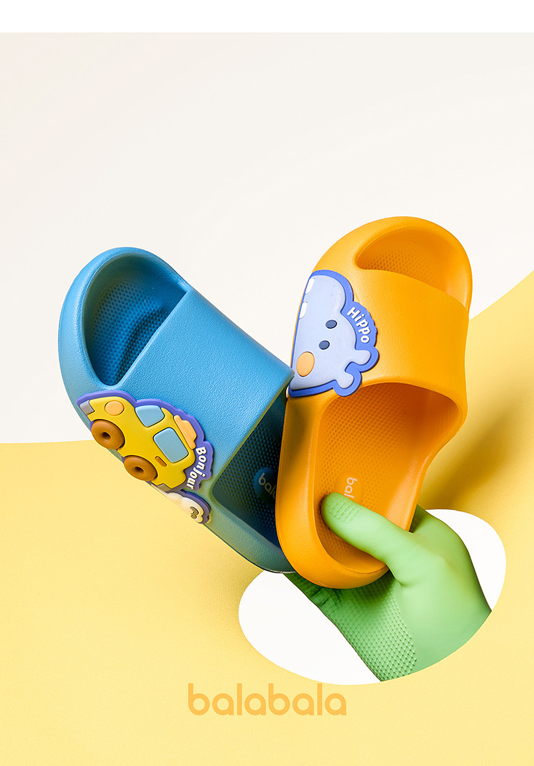 Balabala Children's Shoes Kids' Slippers Boys Girls Bathroom Shoes Home Summer Cartoon Sandals Casual Versatile — 38
