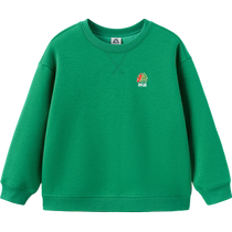 Balabala childrens clothing childrens sweatshirt boys 2024 autumn and winter fleece warm outdoor printing girls round neck long sleeves