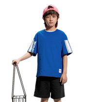 Balabala Childrens Clothing Childrens Suit 2024 Summer New Boys Short-sleeved Two-piece Sports Suit Trendy and Cool