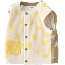(Same style in the mall) Balabala baby vest winter wear 2024 new boys knitted vest plus velvet fashionable