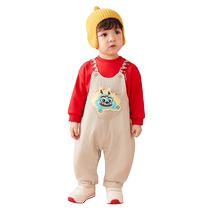 Barabara Childrens suit Baby braces Two sets of baby clothes Childrens clothes 2024 New Year to wear foreign air