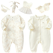 Balabala Newborn Baby Products Collection Newborn Baby Clothes Gift Box Full Moon Gift Three-piece Set Sweet and Cute