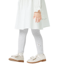 Balabala girls trousers childrens autumn clothing childrens baby leggings versatile bow pants thin and sweet