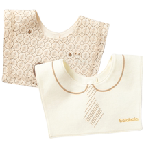 (Same style in the mall) Balabala baby bibs for eating saliva pockets bow tie printed bibs two-piece fashionable