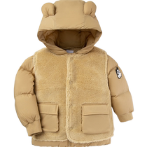 (Same style in the mall) Balabala Down Jacket Winter Jacket 90 Fleece Warm and Comfortable Childrens Two-piece Set Western Style