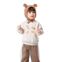 Balabala childrens clothing childrens baby set autumn and winter boys two-piece set girls casual velvet sportswear fashionable