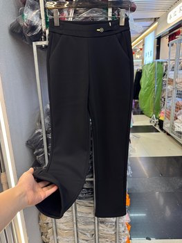 Semi-elastic high-waisted velvet thickened casual trousers Semi-elastic high-waisted velvet thickened casual trousers