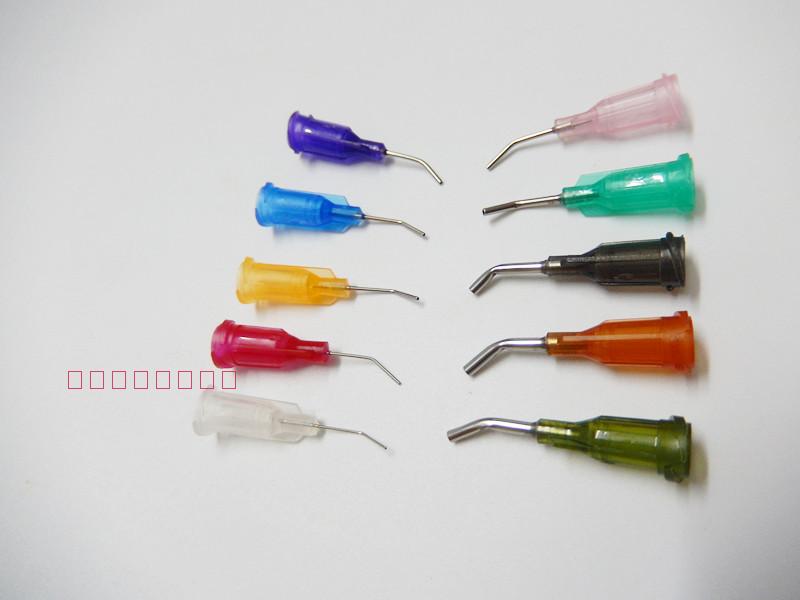 45 degree elbow dispensing needle plastic seat stainless steel screw precision curved needle dispensing needle curved needle mouth