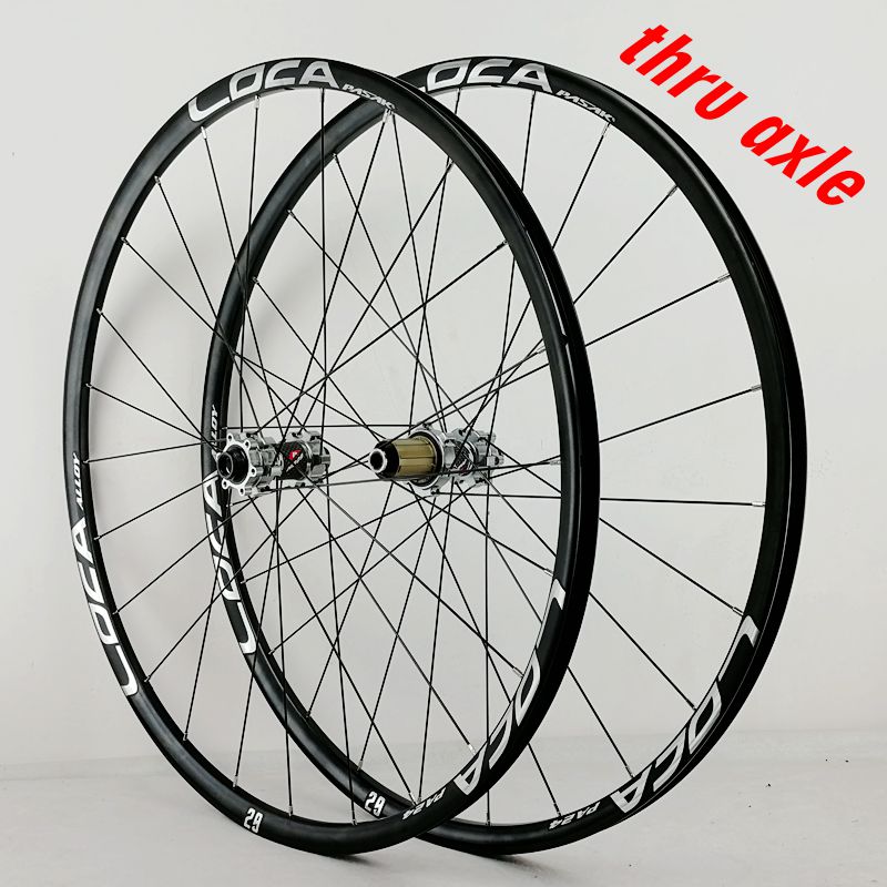 Núi nhóm wheel bánh xe đạp 24 lỗ thùng trục thẳng kéo dải sáu móng vuốt taki 26 275 29 inch 700C màu đen mờ