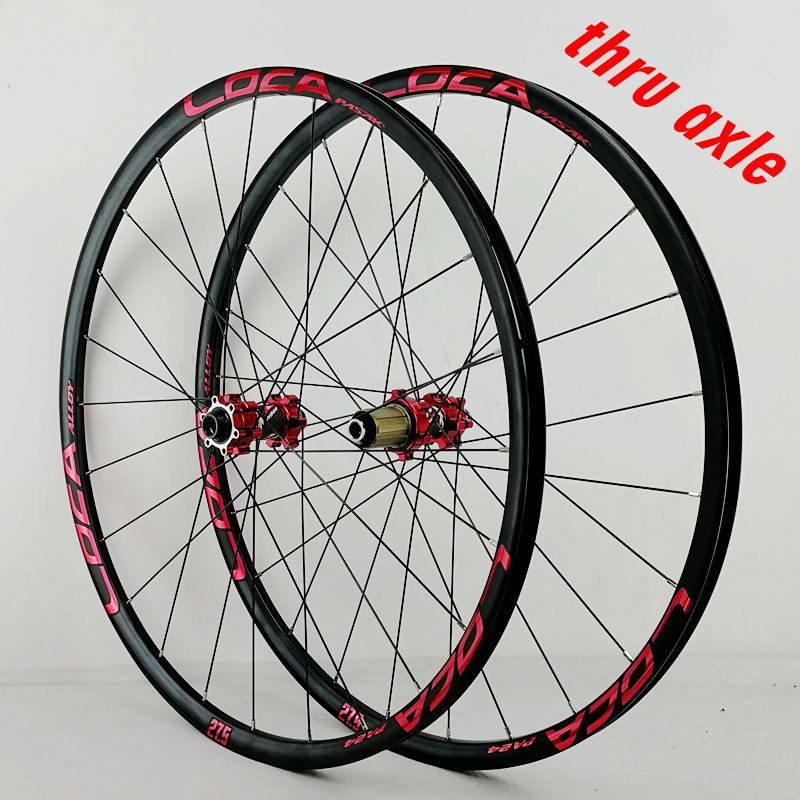 Núi nhóm wheel bánh xe đạp 24 lỗ thùng trục thẳng kéo dải sáu móng vuốt taki 26 275 29 inch 700C màu đen mờ