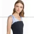 pixiemarket Âu Mỹ phụ nữ thời trang mới cổ v sọc khâu váy quây eo cao - Váy eo cao