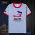 TASK Haiti Quốc Bản đồ Creative bông ngắn tay áo thun nam và nữ Casual thể thao Half-Sleeve Summer 50 