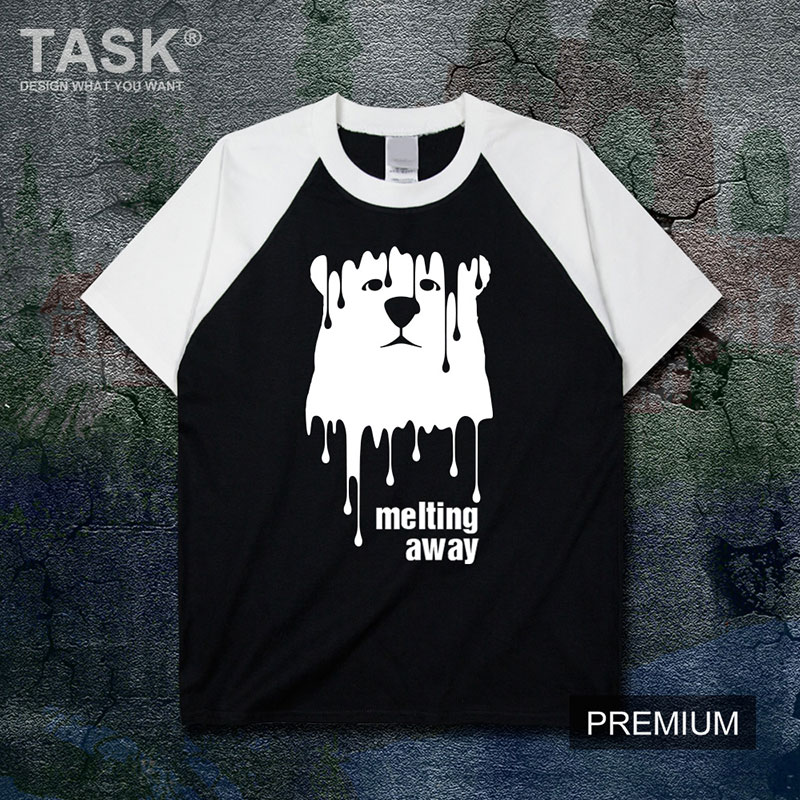 TASK HÂM NÓNG TOÀN CẦU Melting Xa Glacier tan Tính Creative triều Nhãn hiệu nam và nữ bông ngắn Sleevet T-Shirts