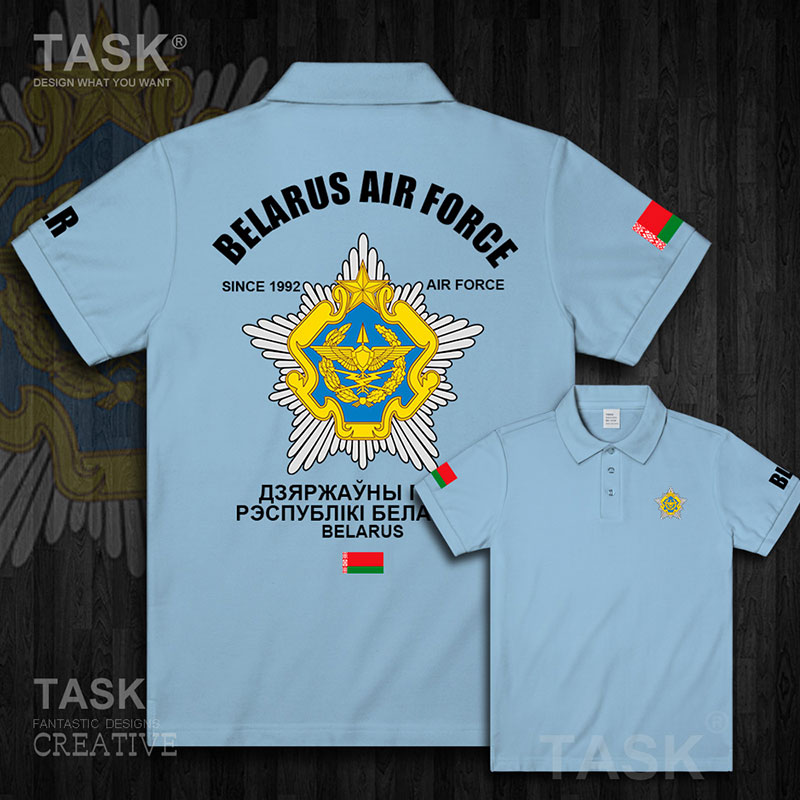 TASK Không quân Quốc gia Belarus Emblem Pilot flips POLO áo sơ mi cho nam giới và phụ nữ Paul Shirt 02