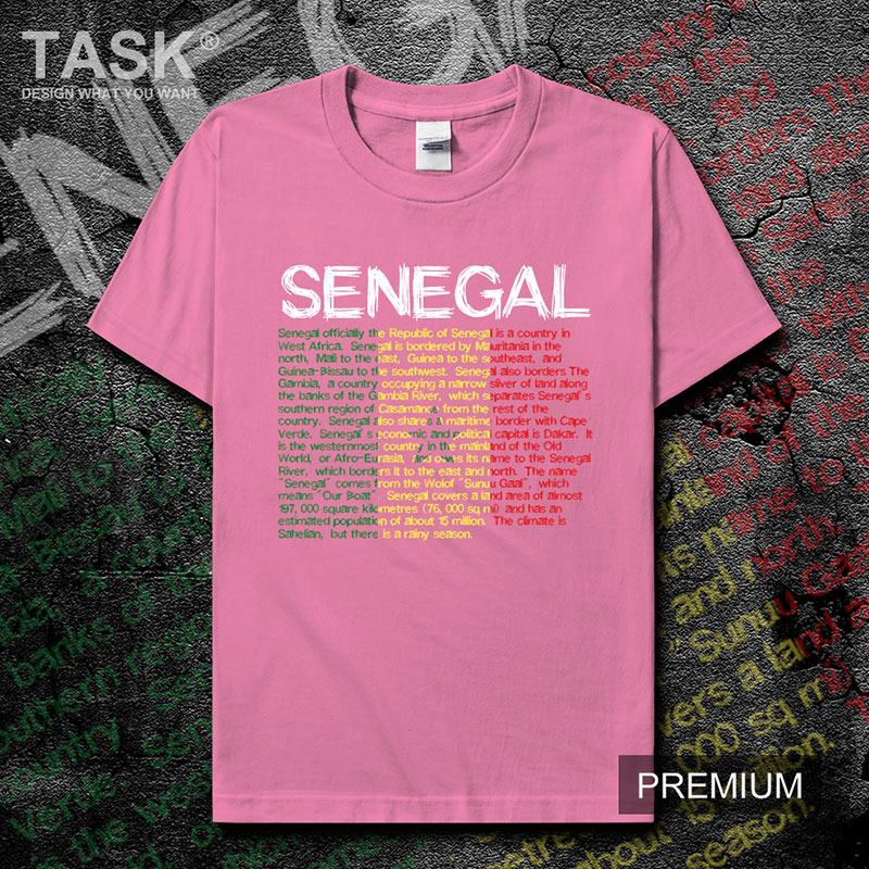 TASK Senegal in ngắn tay bông đội tuyển quốc gia mặc bóng đá bình thường mùa hè áo thun nam và nữ