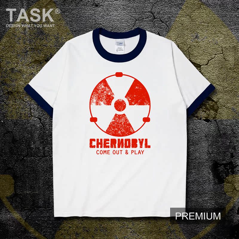 TASK Chernobyl tai nạn Chernobyl sắc nét in mùa hè áo thun nam và giản dị tưởng niệm nửa ống tay áo áo sơ mi nữ