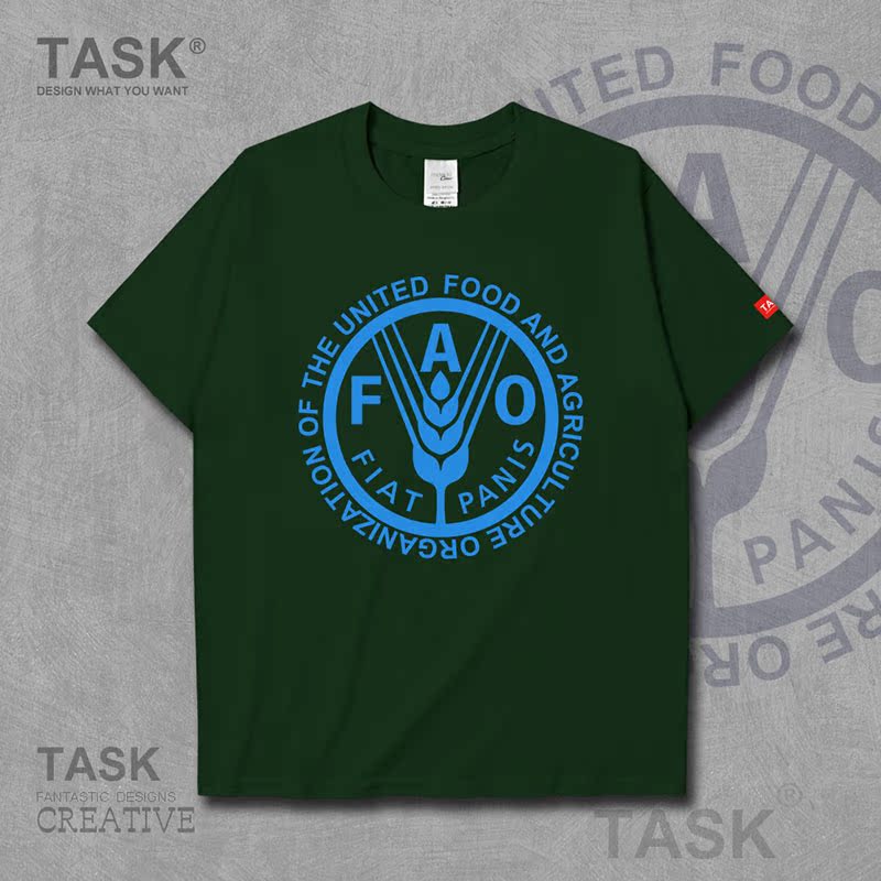 TASK FAO FAO QUỐC TẾ CƠ QUAN LOGO ngắn tay T-shirt MENS VÀ NỮ HÈ Casual TREND TOP