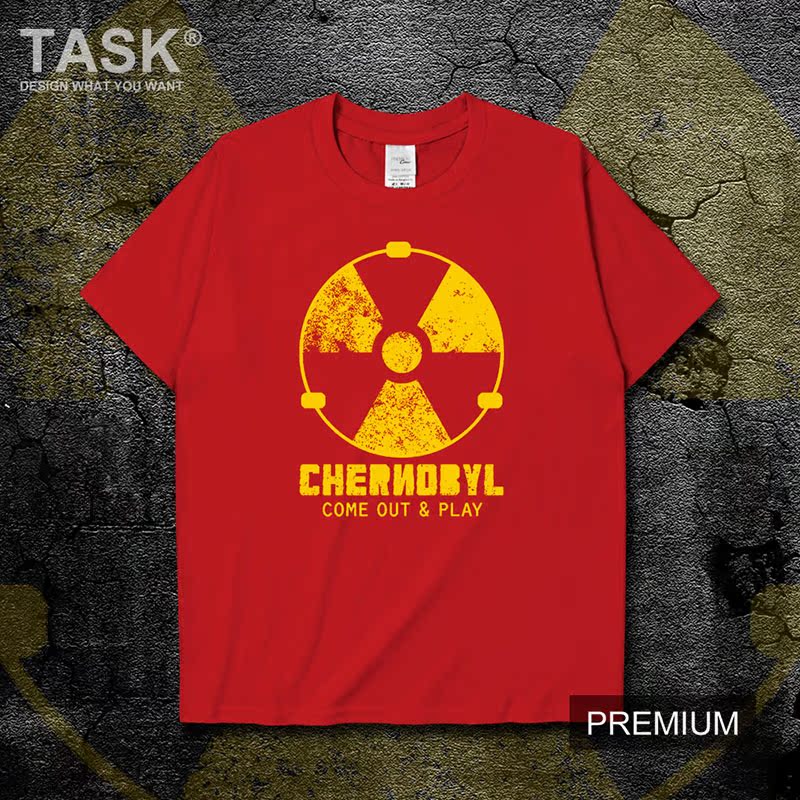 TASK Chernobyl tai nạn Chernobyl sắc nét in mùa hè áo thun nam và giản dị tưởng niệm nửa ống tay áo áo sơ mi nữ