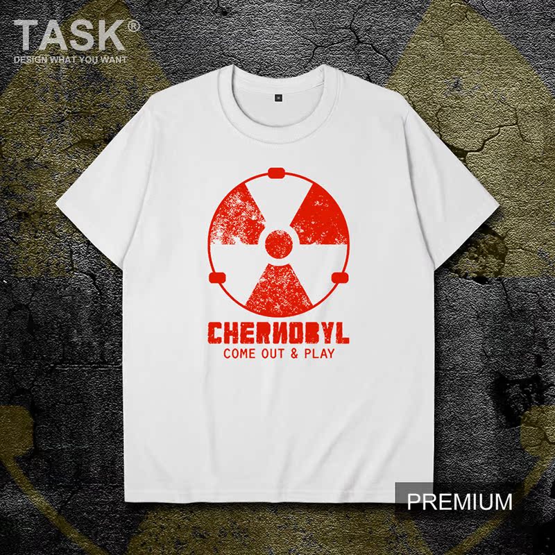 TASK Chernobyl tai nạn Chernobyl sắc nét in mùa hè áo thun nam và giản dị tưởng niệm nửa ống tay áo áo sơ mi nữ